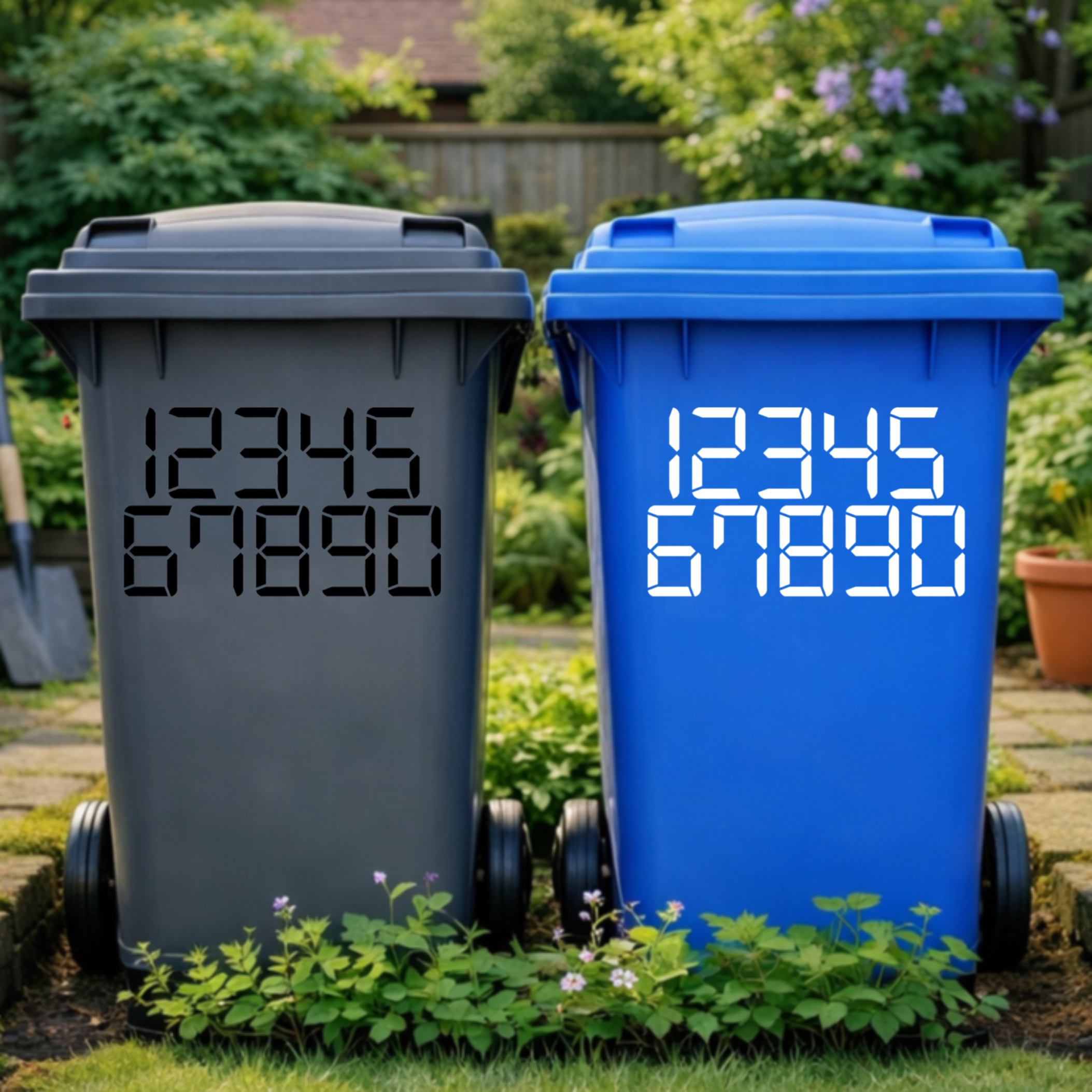 Digital Wheelie Bin Number Stickers