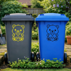 Bear Heart Wheelie Bin Number Stickers
