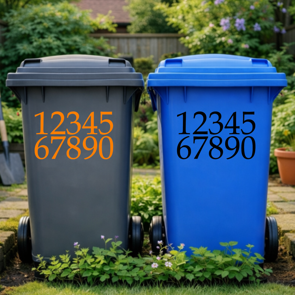 Elegant Wheelie Bin Number Stickers