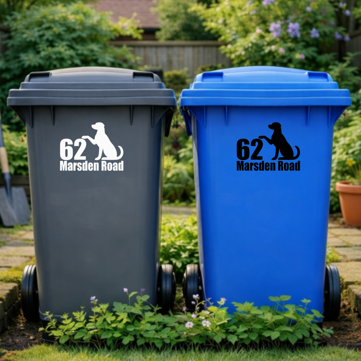 Dog Split Line Wheelie Bin Address Stickers