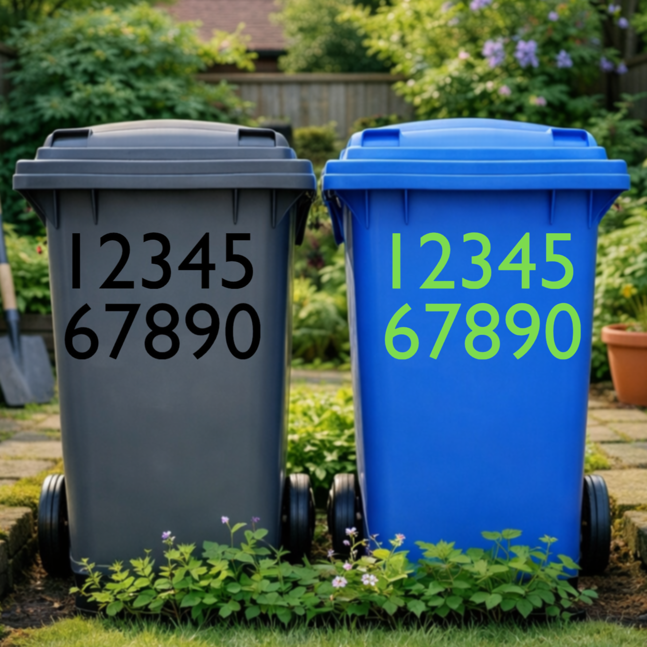 Minimal Wheelie Bin Number Stickers
