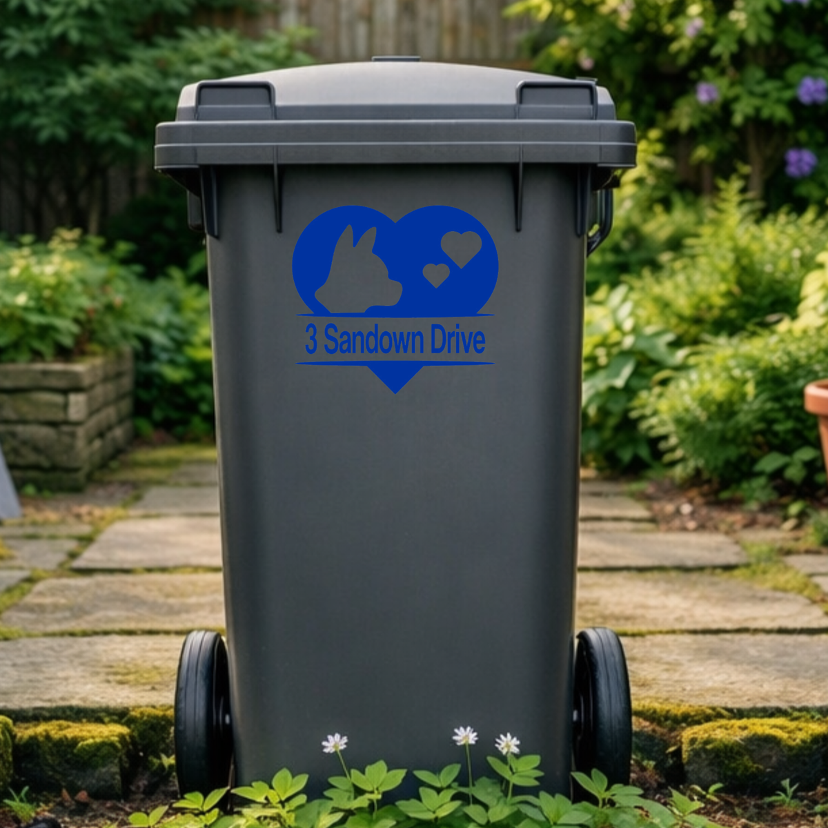 Dog Heart Wheelie Bin Address Stickers