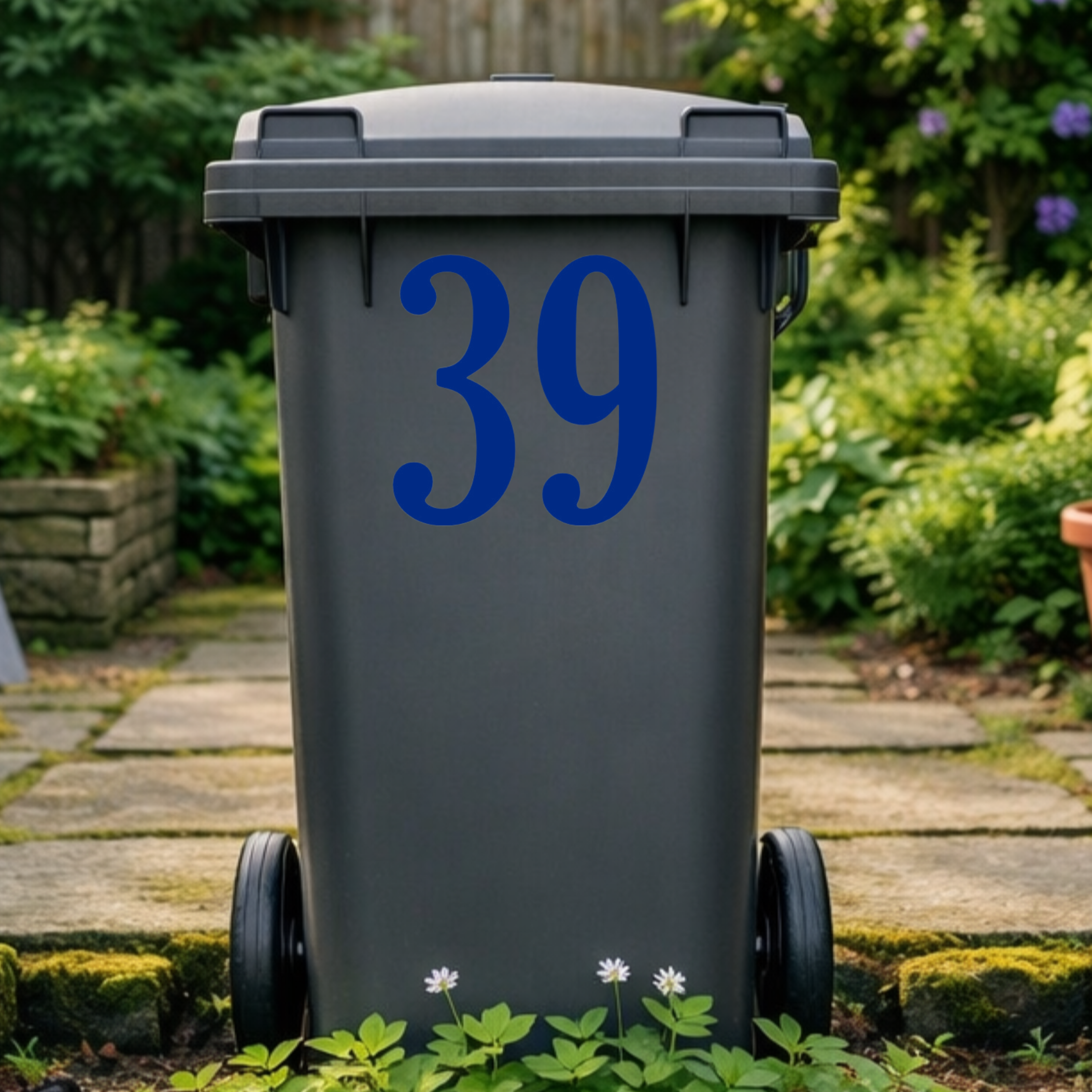 Polished Wheelie Bin Number Stickers