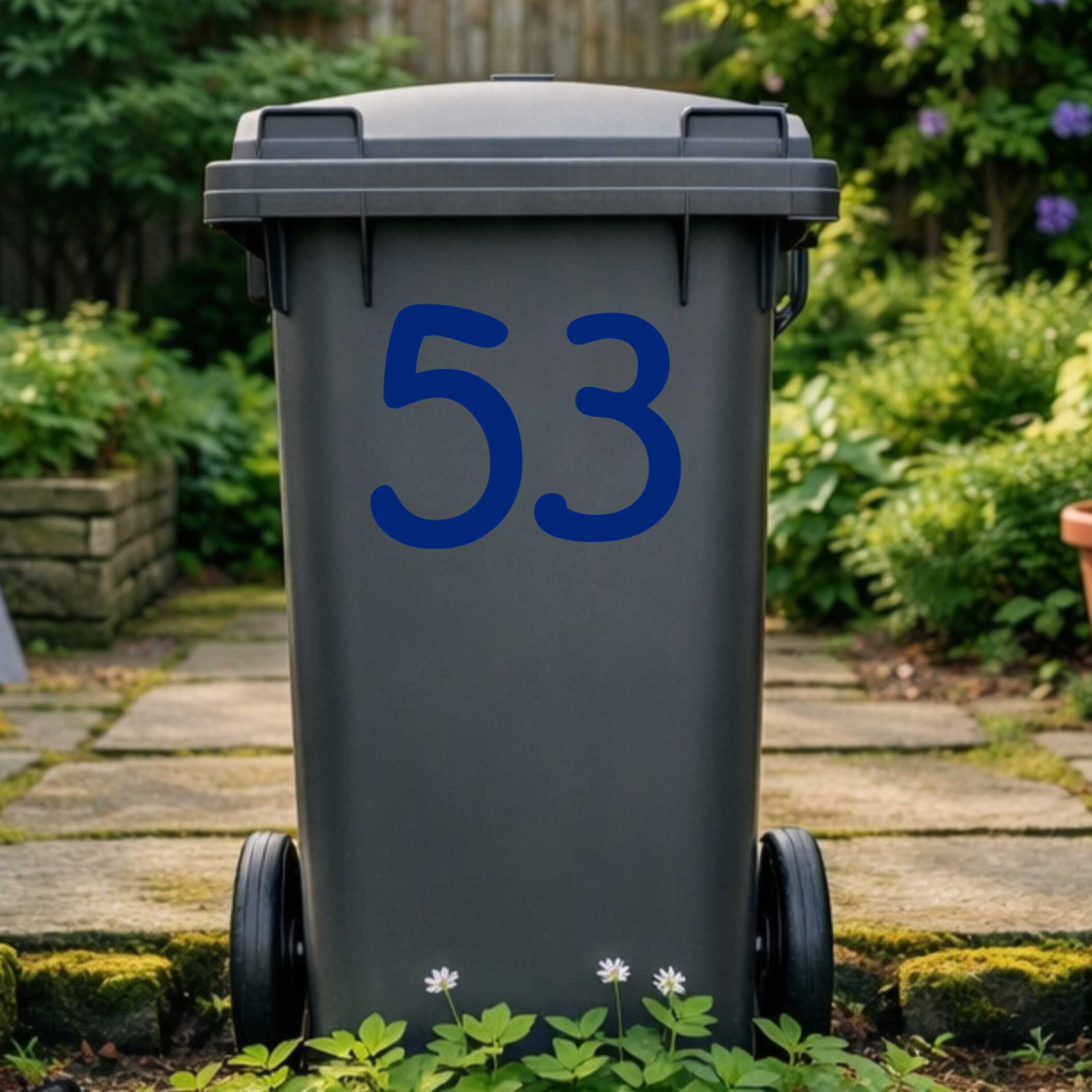 Curvy Wheelie Bin Number Stickers