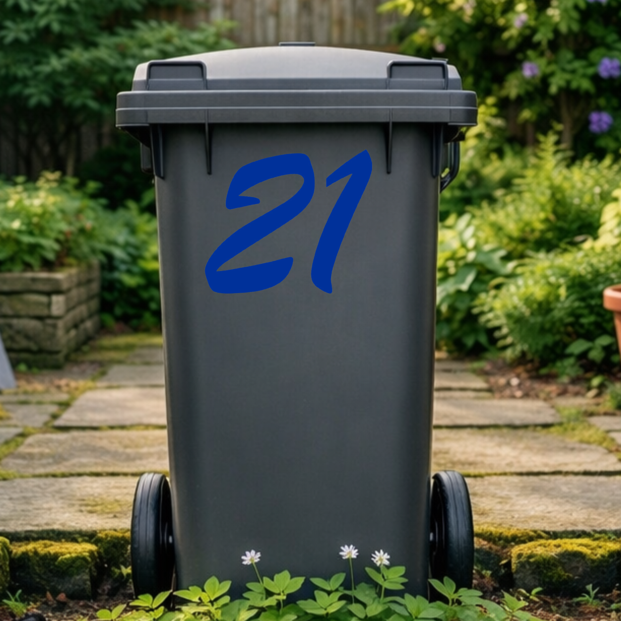 Script Wheelie Bin Number Stickers