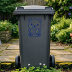 Bear Heart Wheelie Bin Number Stickers