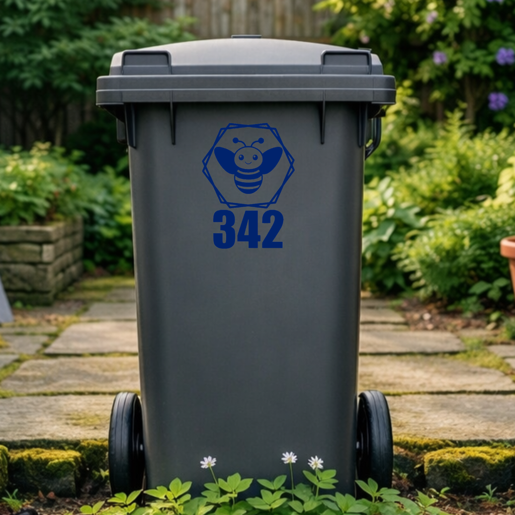 Bee Hexagon Wheelie Bin Number Stickers