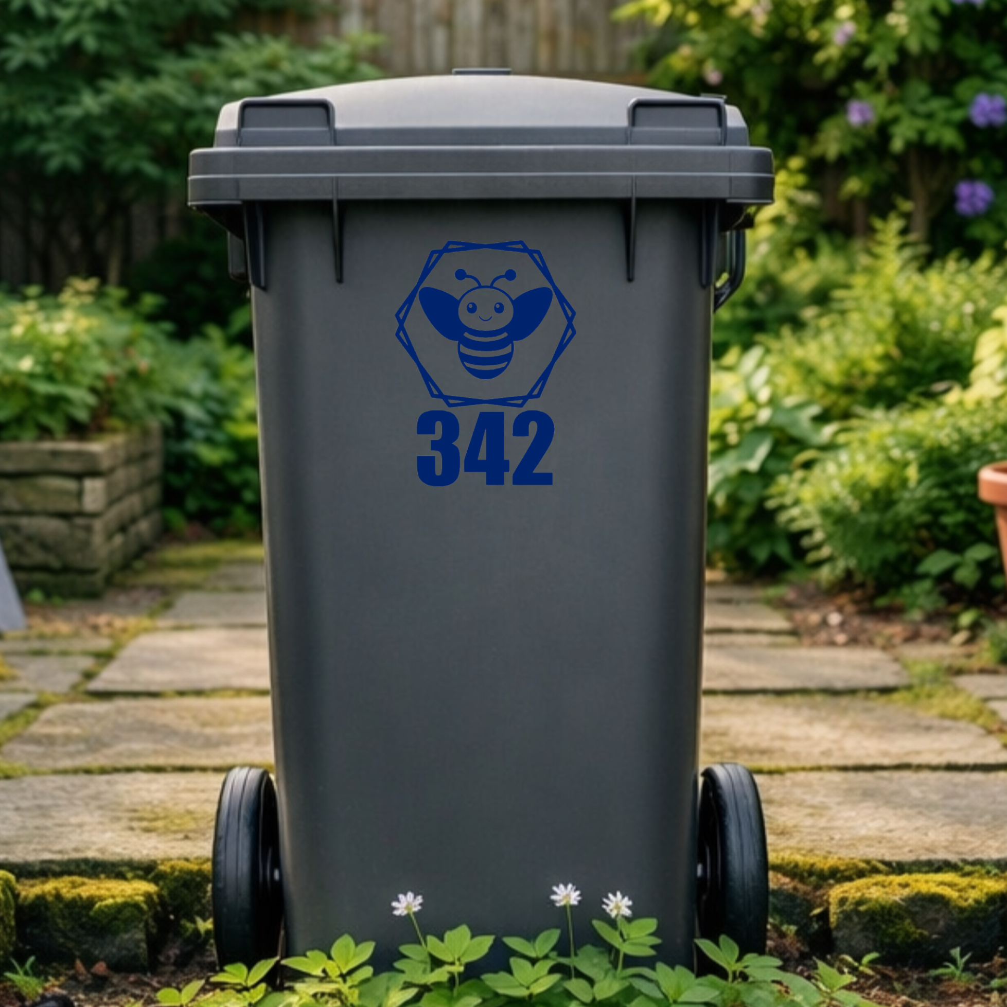Bee Hexagon Wheelie Bin Number Stickers