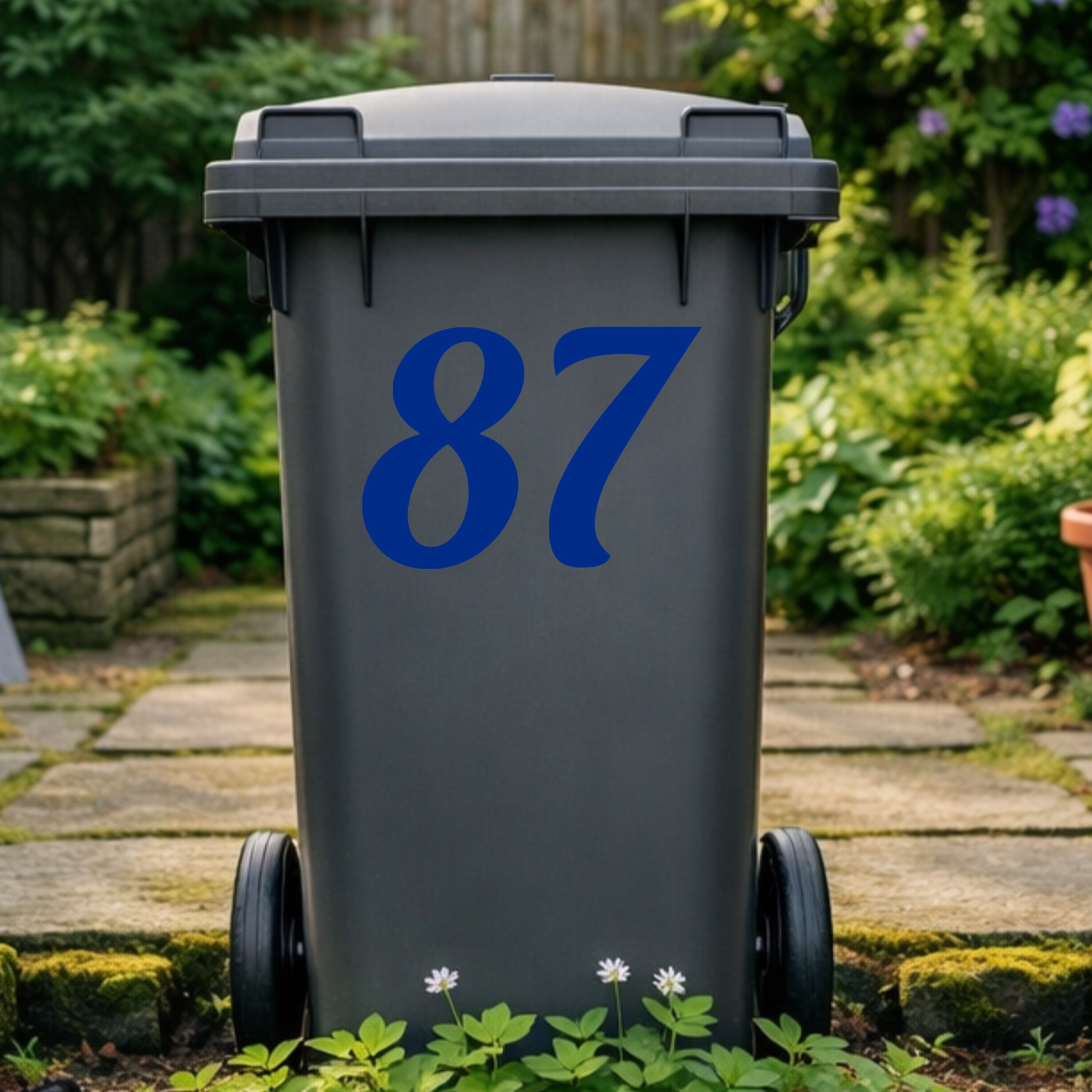Retro Wheelie Bin Number Stickers