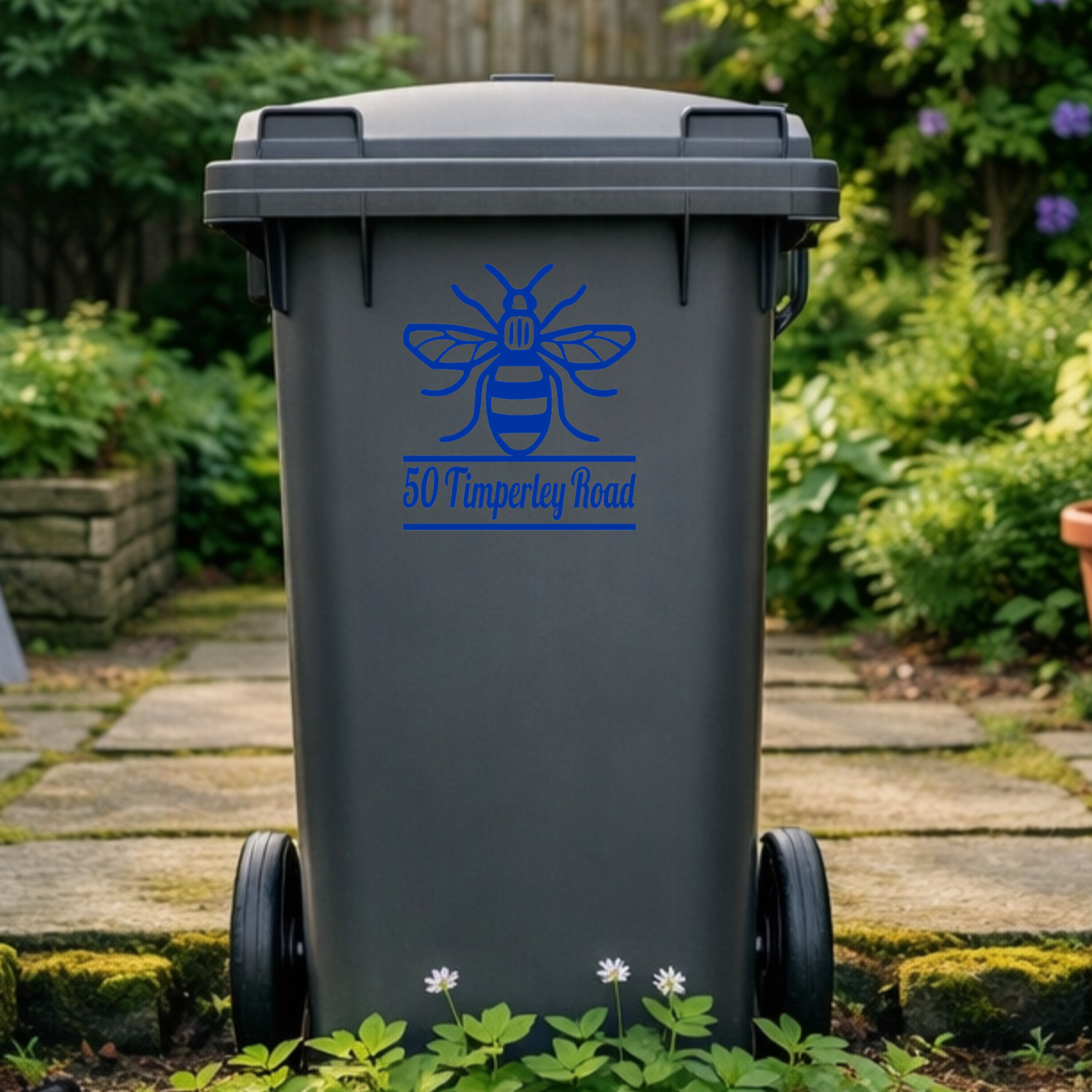 Manchester Bee Wheelie Bin Address Stickers