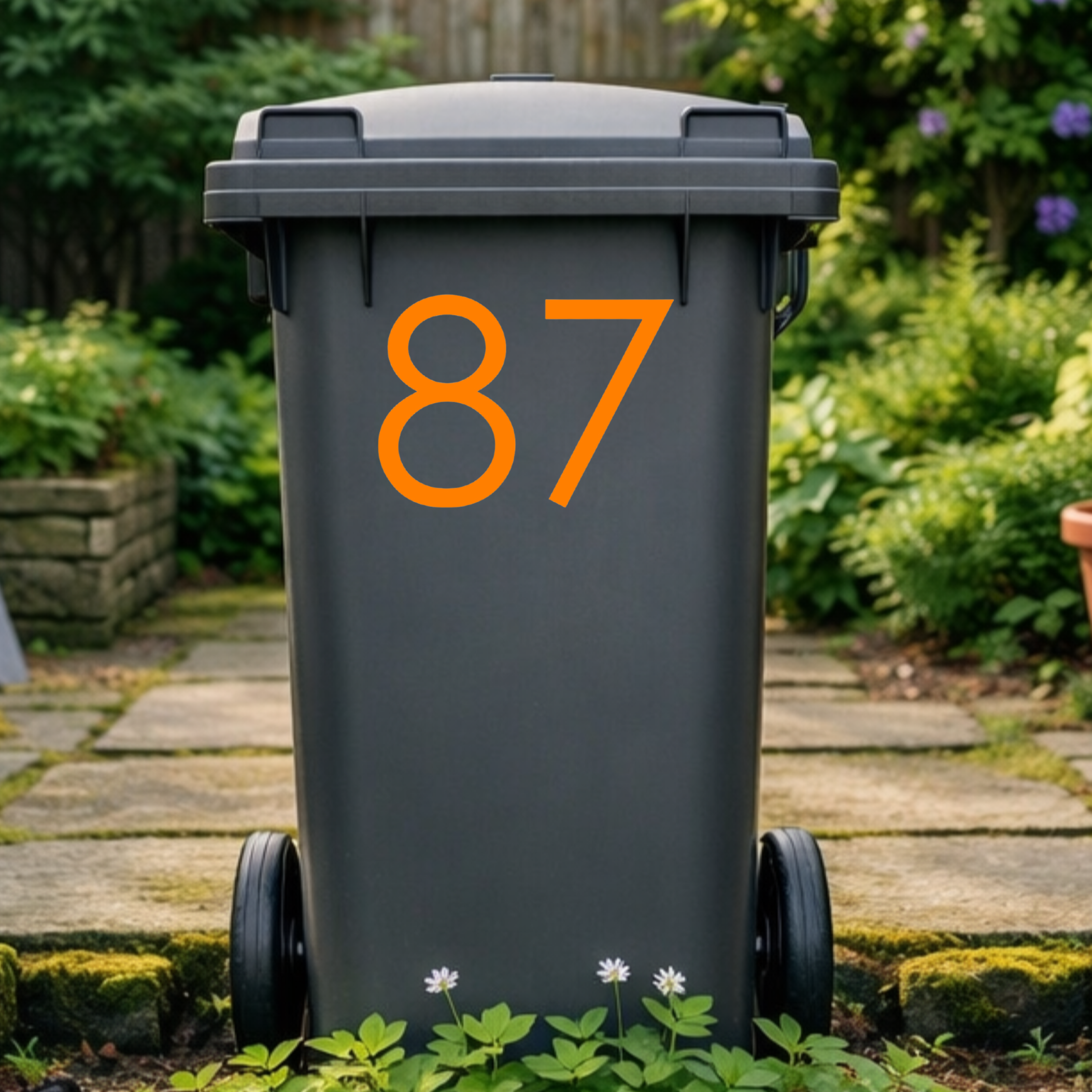 Gothic Wheelie Bin Number Stickers