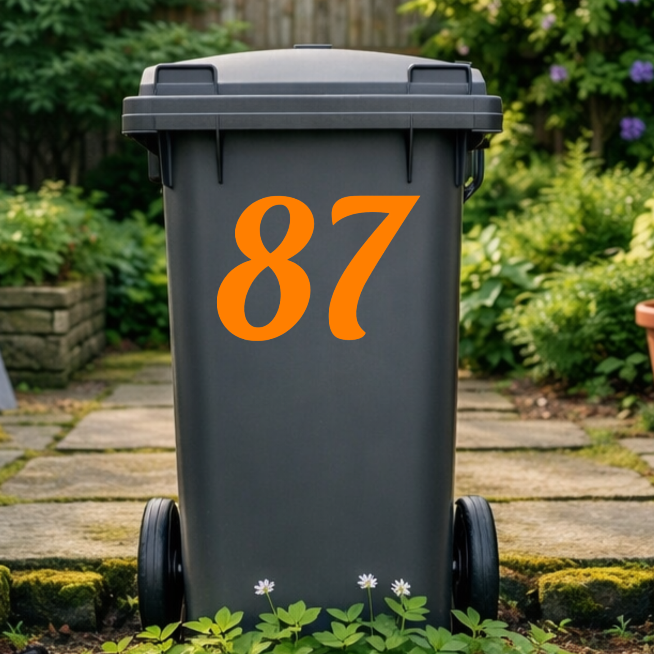 Retro Wheelie Bin Number Stickers