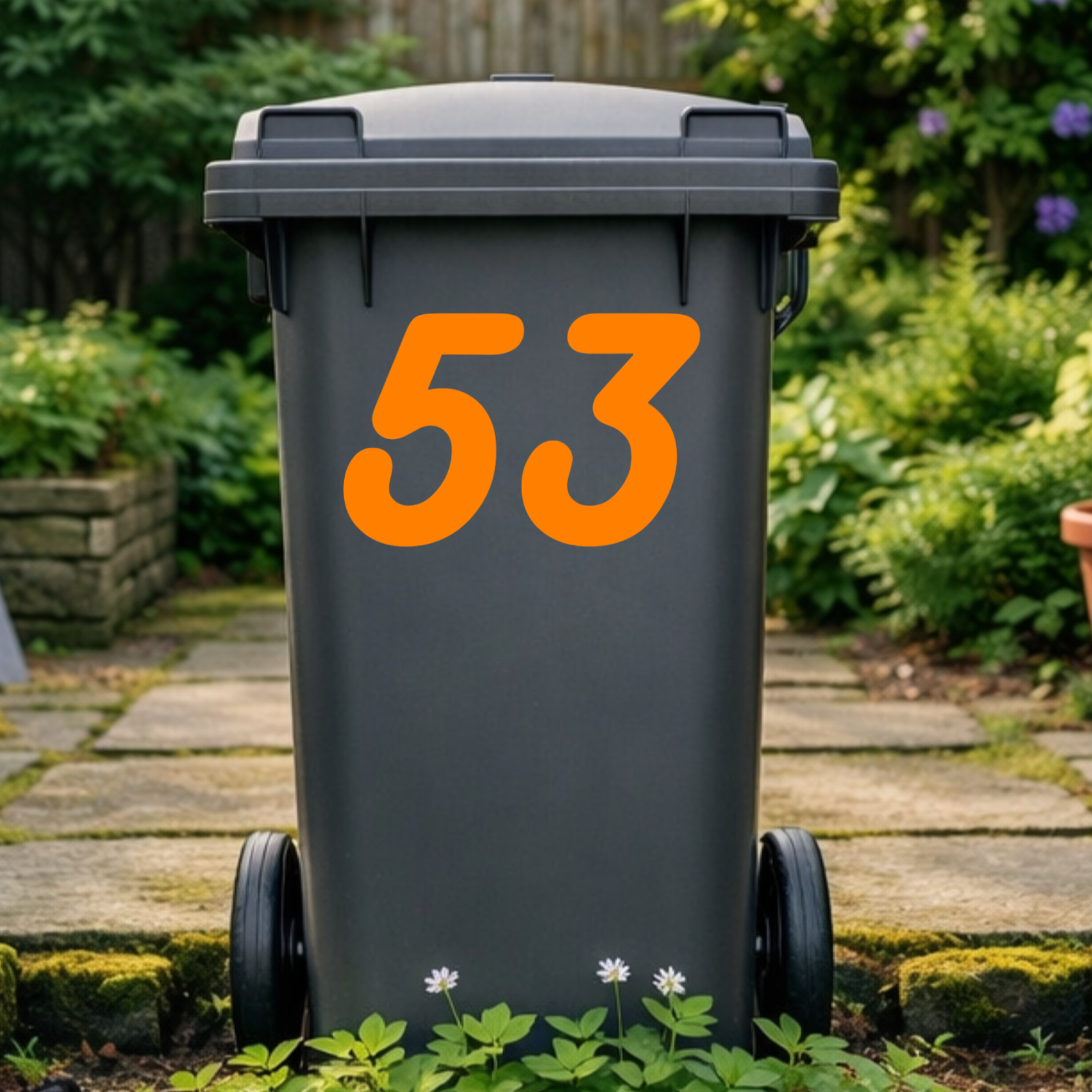 Sleek Wheelie Bin Number Stickers