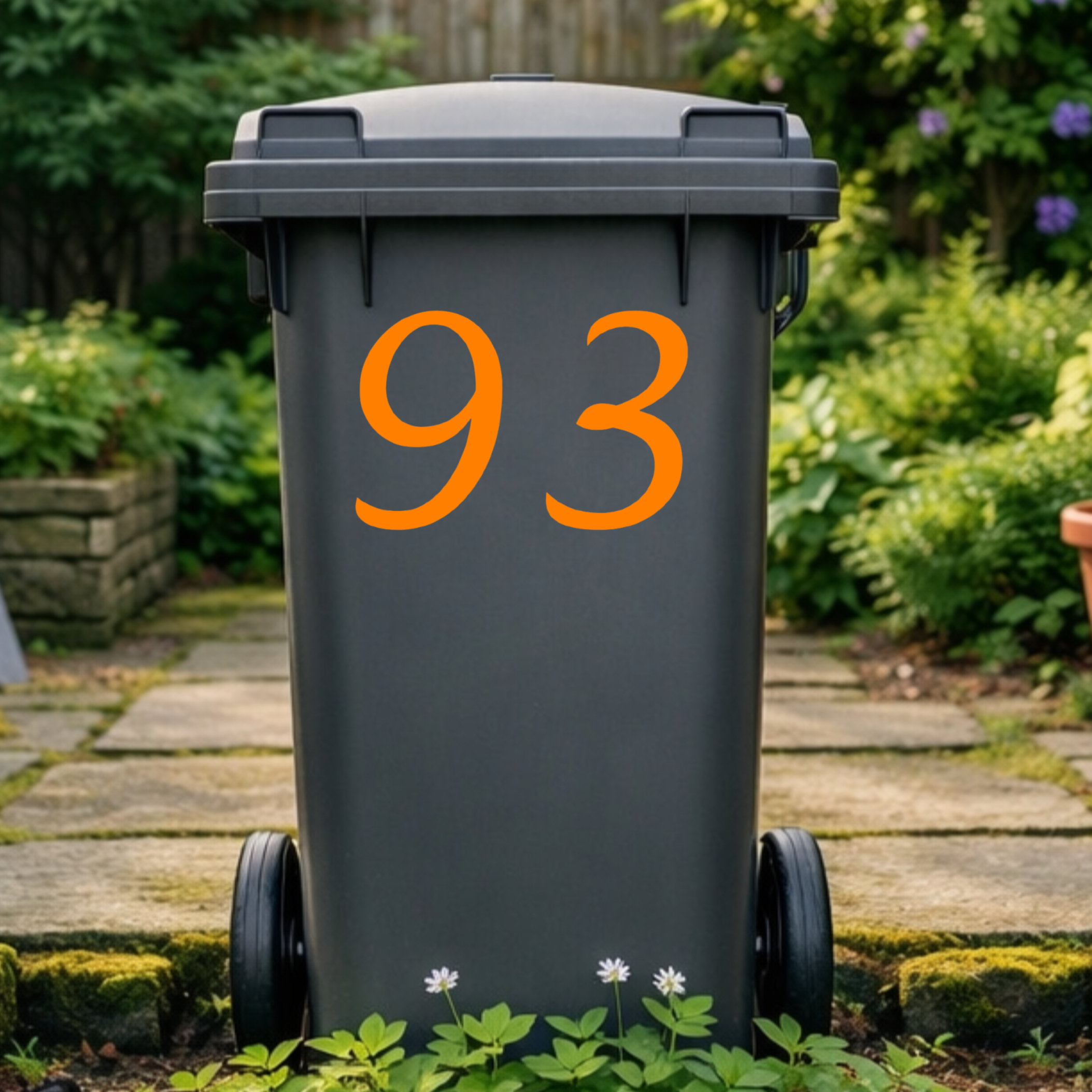 Flowing Wheelie Bin Number Stickers