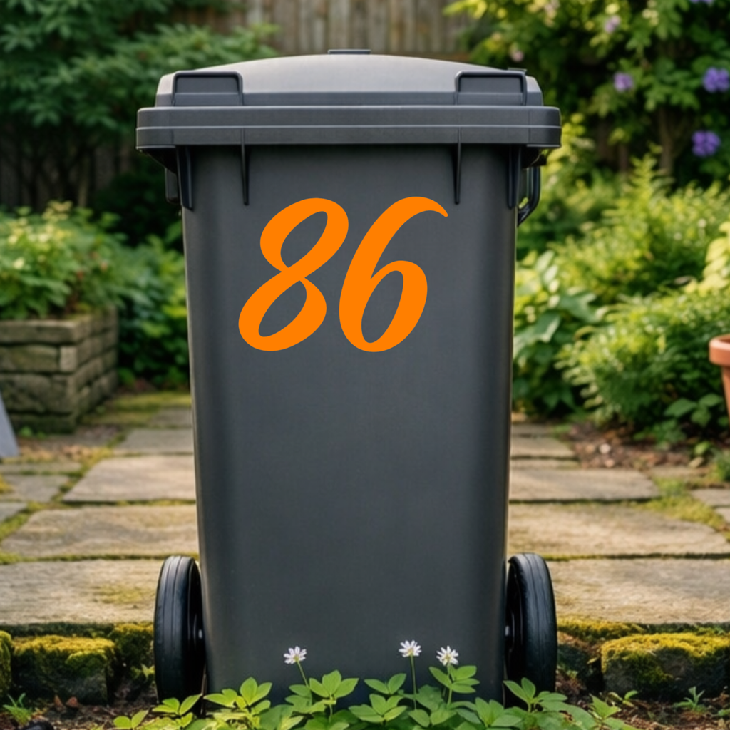 Classic Wheelie Bin Number Stickers