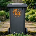 Floral Wreath Leaves Wheelie Bin Number Stickers