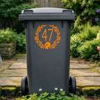 Home Wreath Leaves Wheelie Bin Number Stickers