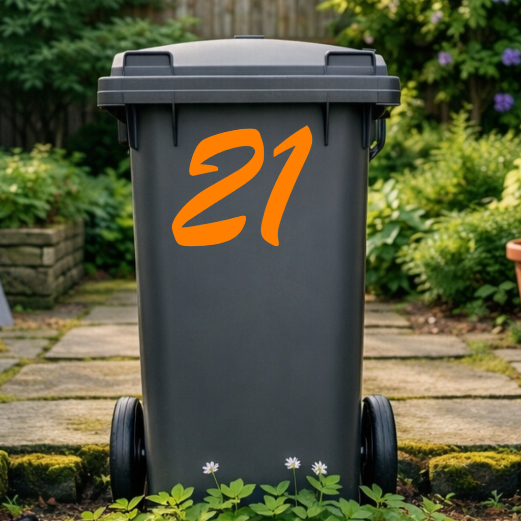 Script Wheelie Bin Number Stickers