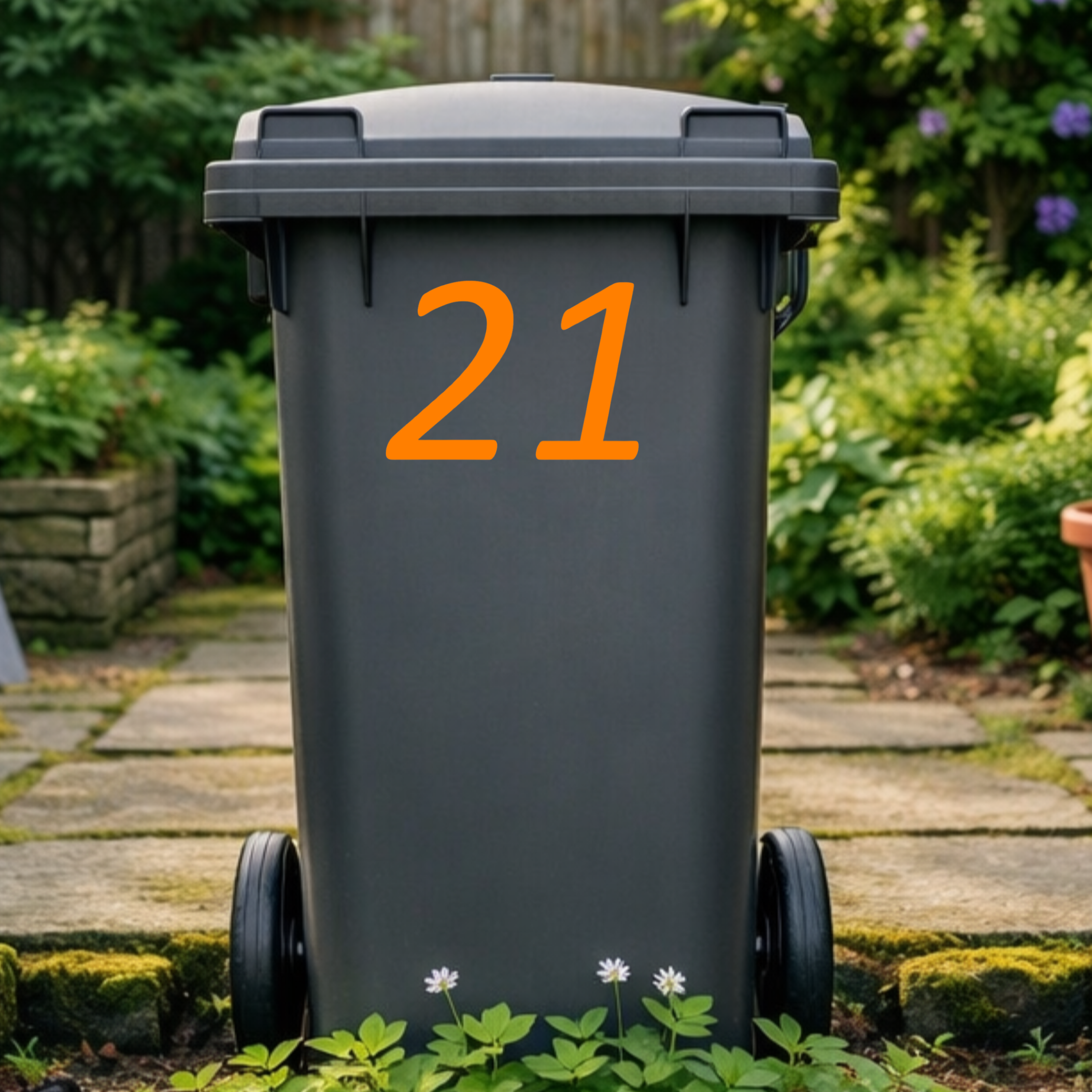 Refined Wheelie Bin Number Stickers