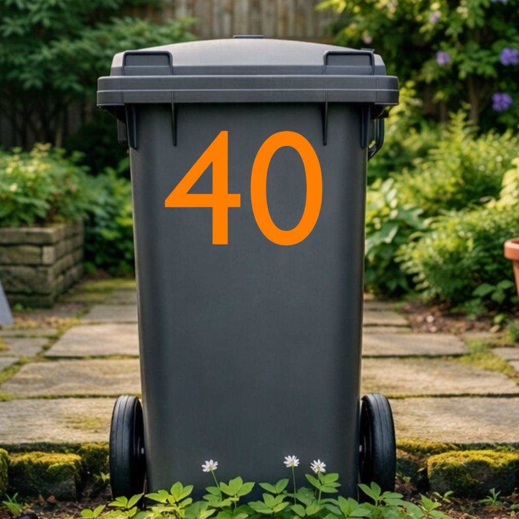 Minimal Wheelie Bin Number Stickers