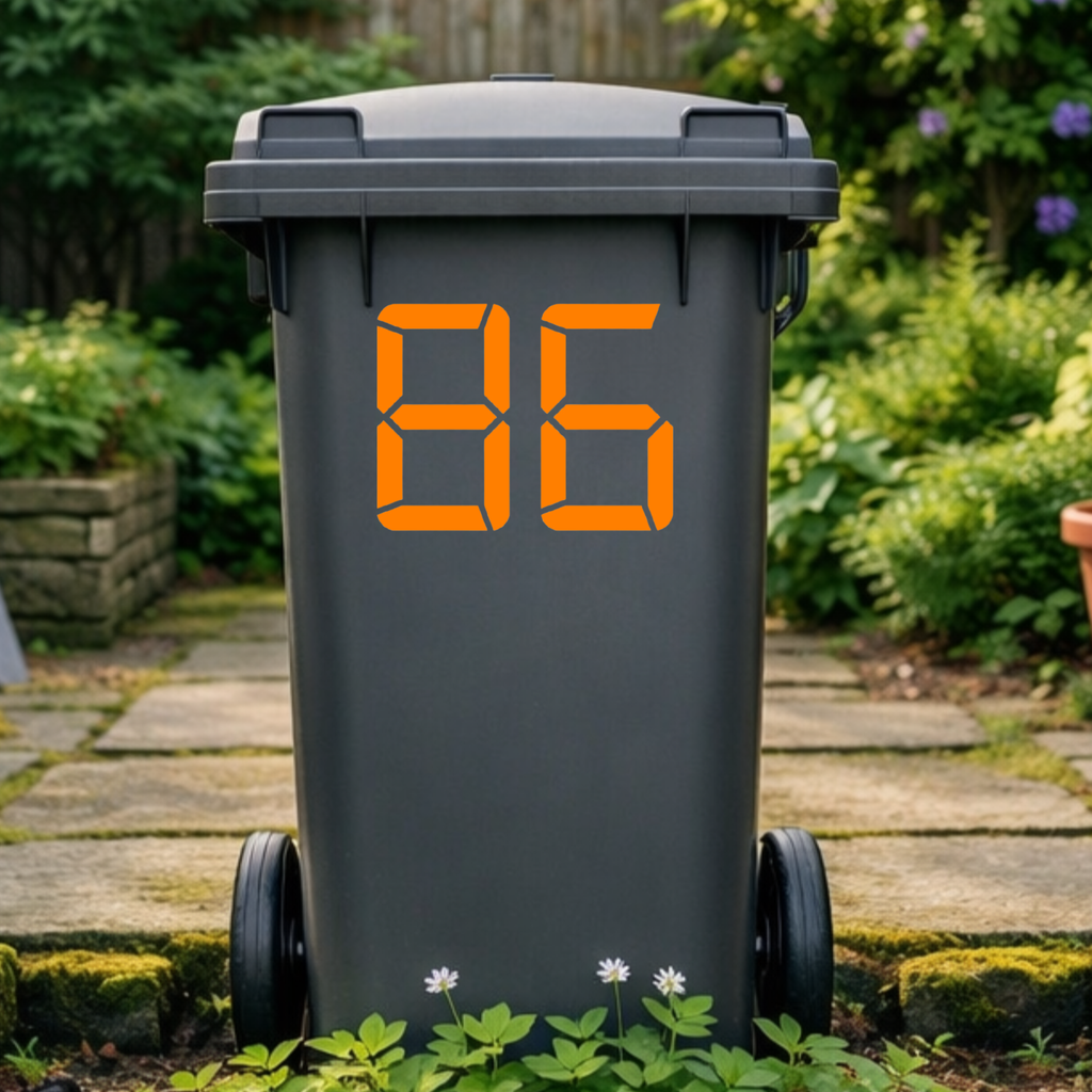 Digital Wheelie Bin Number Stickers
