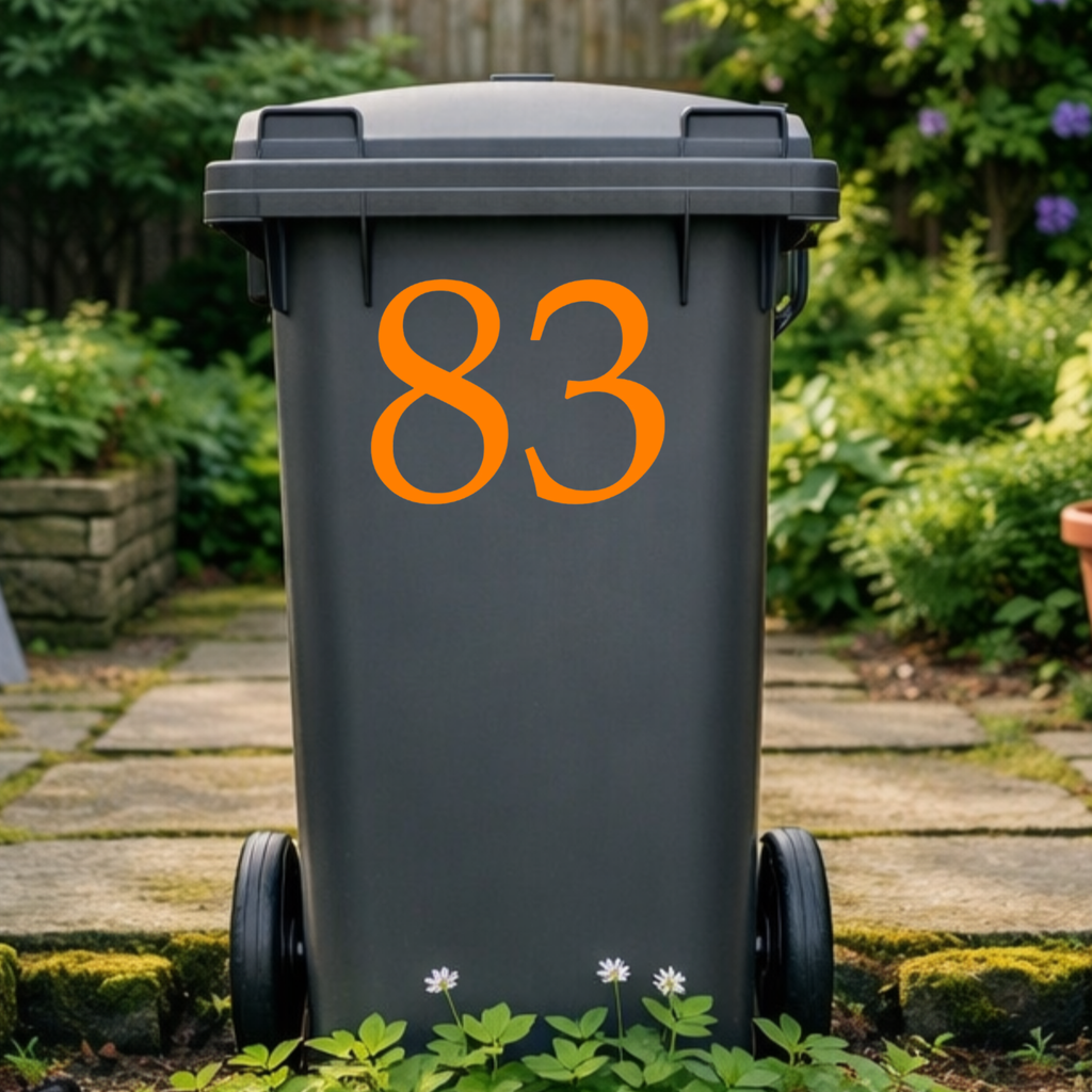 Elegant Wheelie Bin Number Stickers