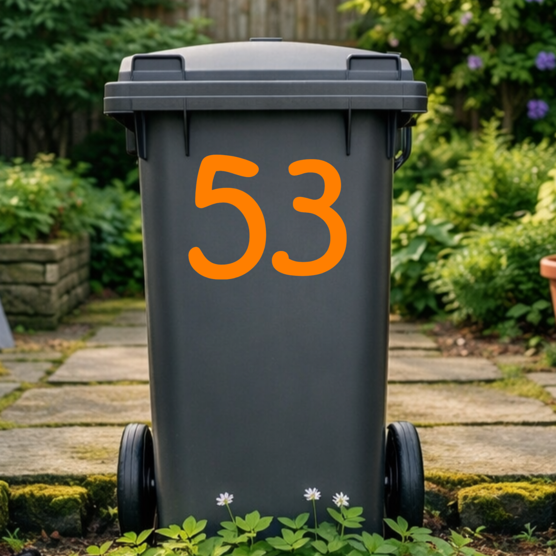 Curvy Wheelie Bin Number Stickers