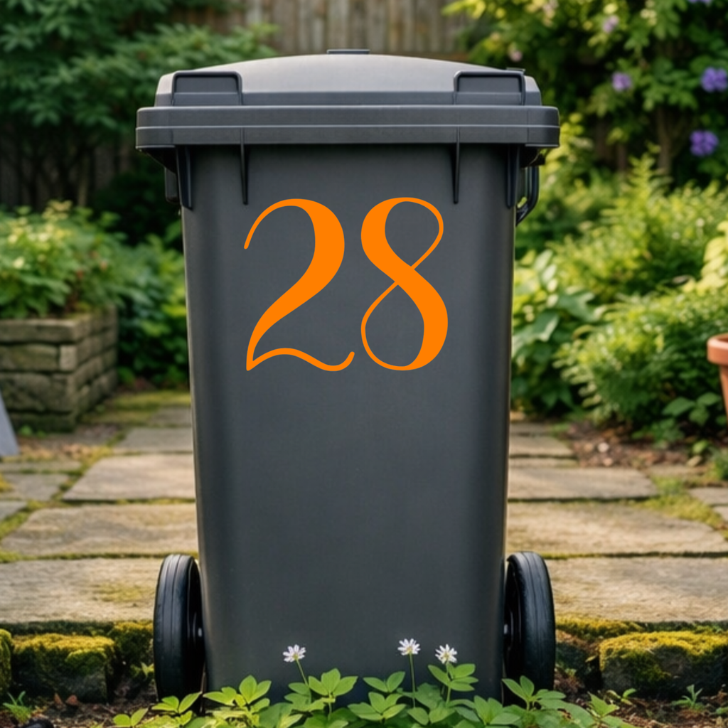 Brush Wheelie Bin Number Stickers