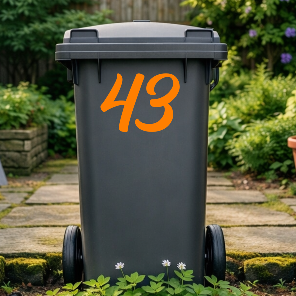 Handwritten Wheelie Bin Number Stickers