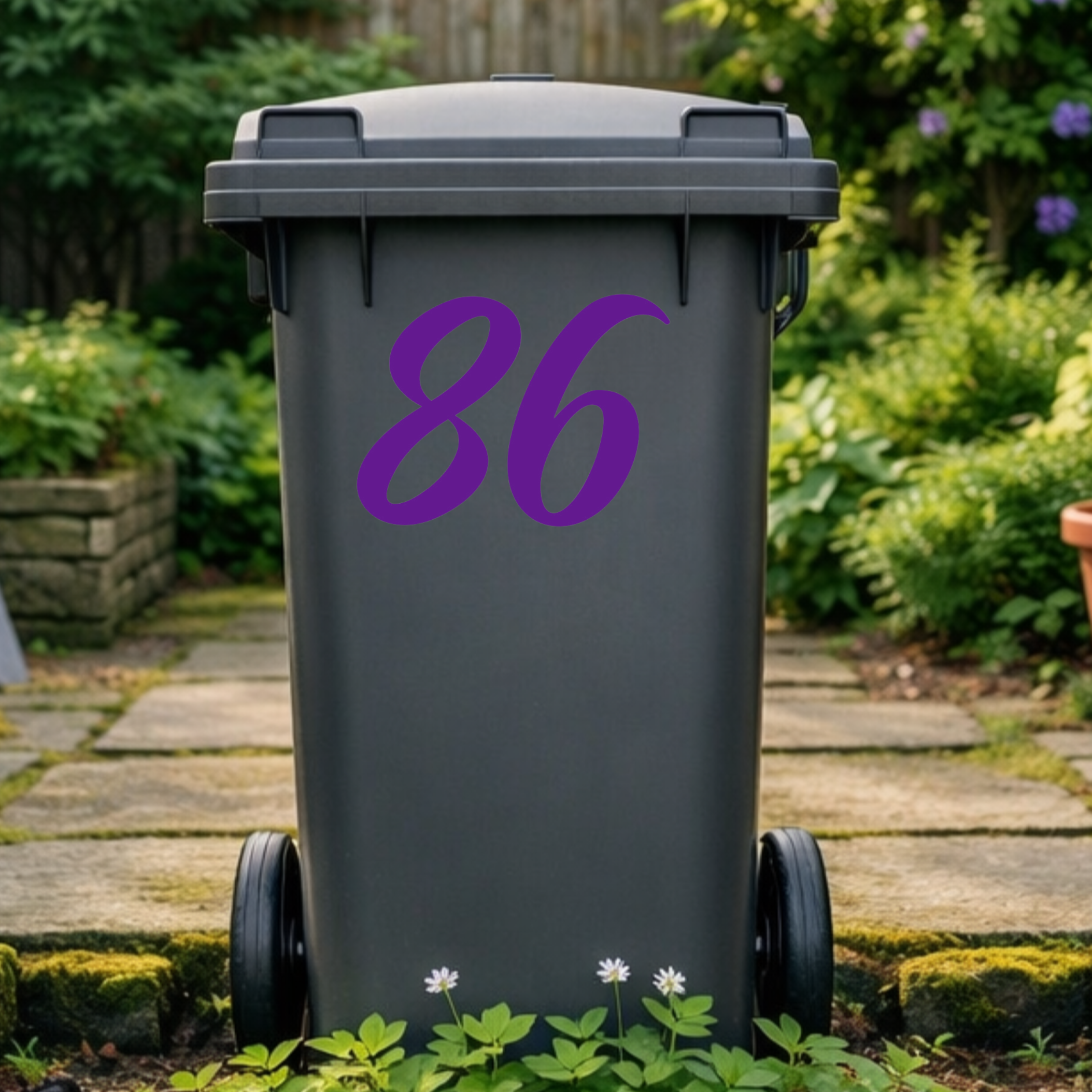 Classic Wheelie Bin Number Stickers
