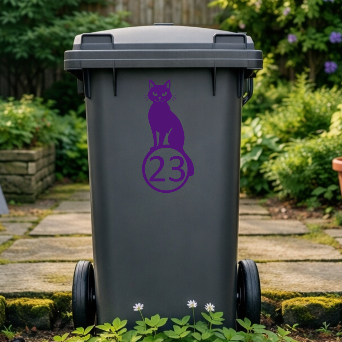 Spooky Cat Wheelie Bin Number Stickers