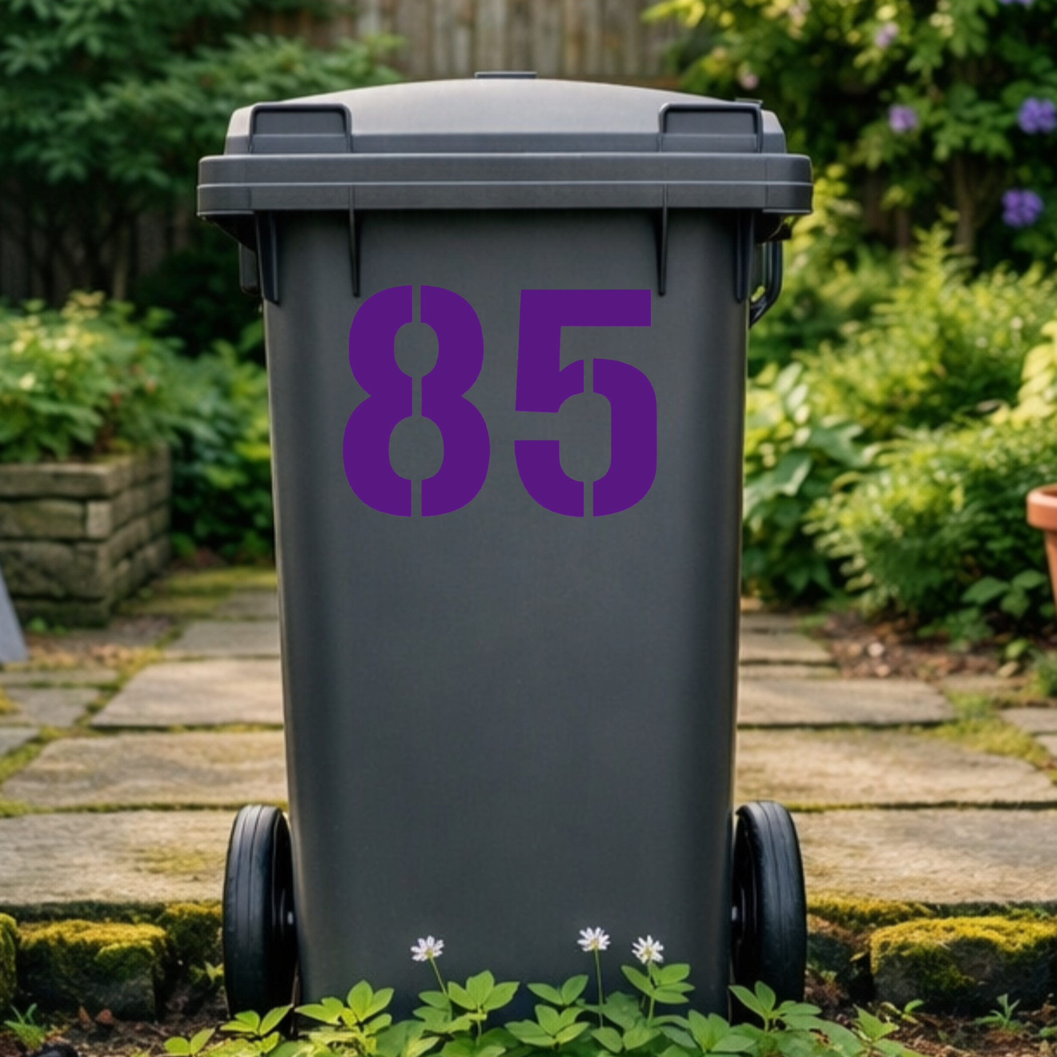 Smooth Wheelie Bin Number Stickers