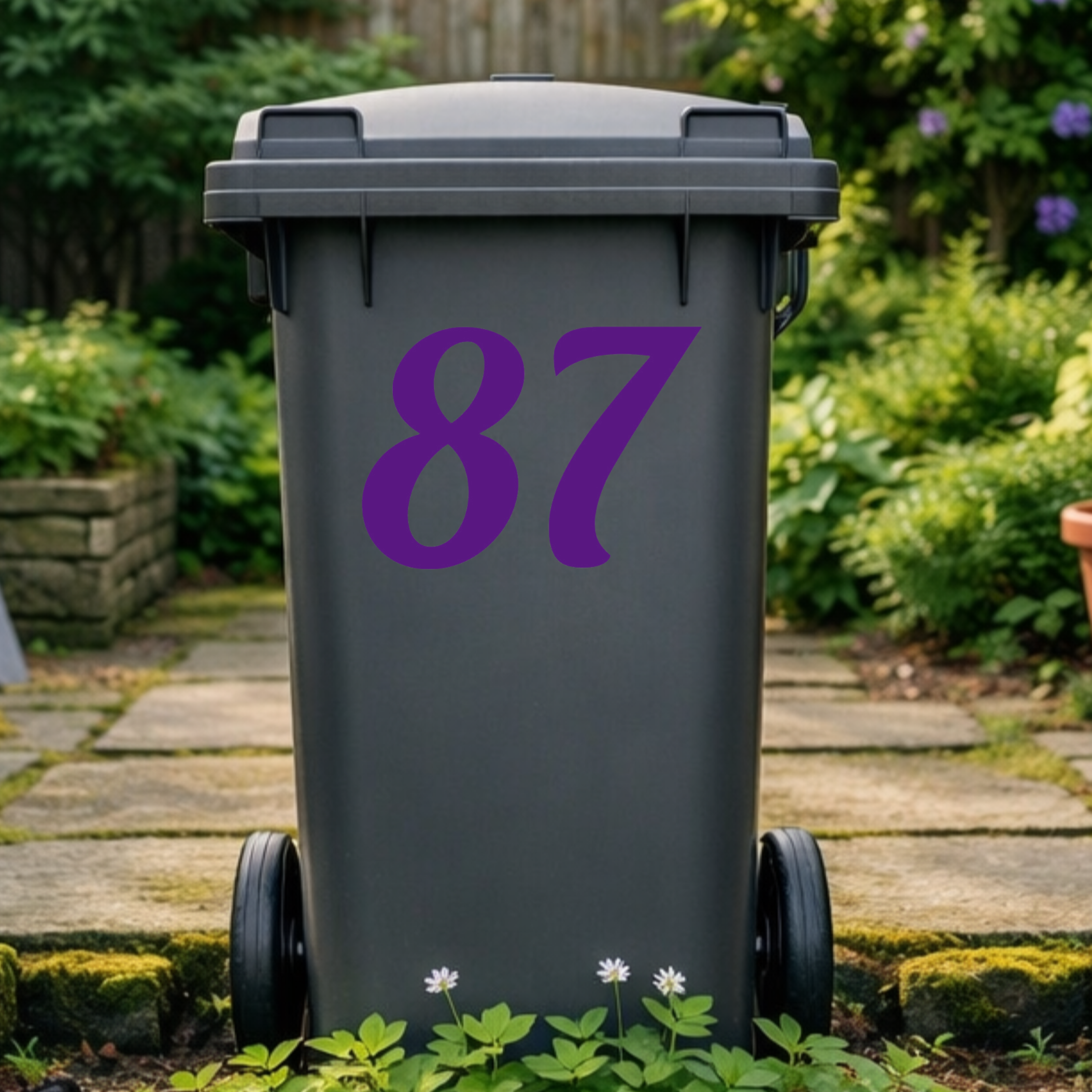 Retro Wheelie Bin Number Stickers