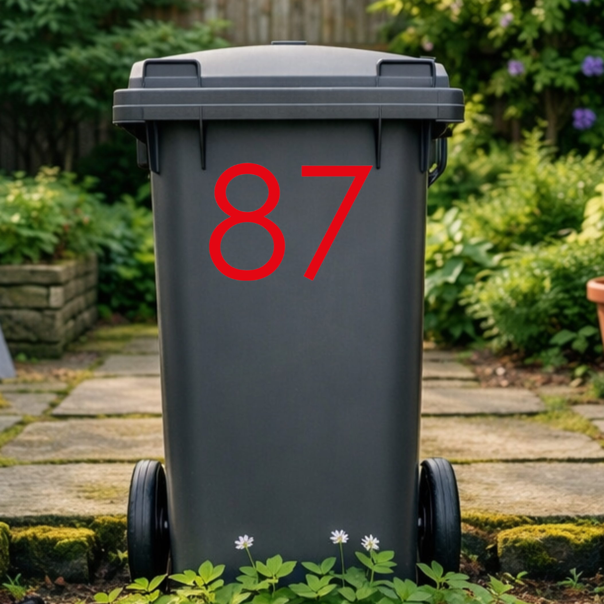 Gothic Wheelie Bin Number Stickers