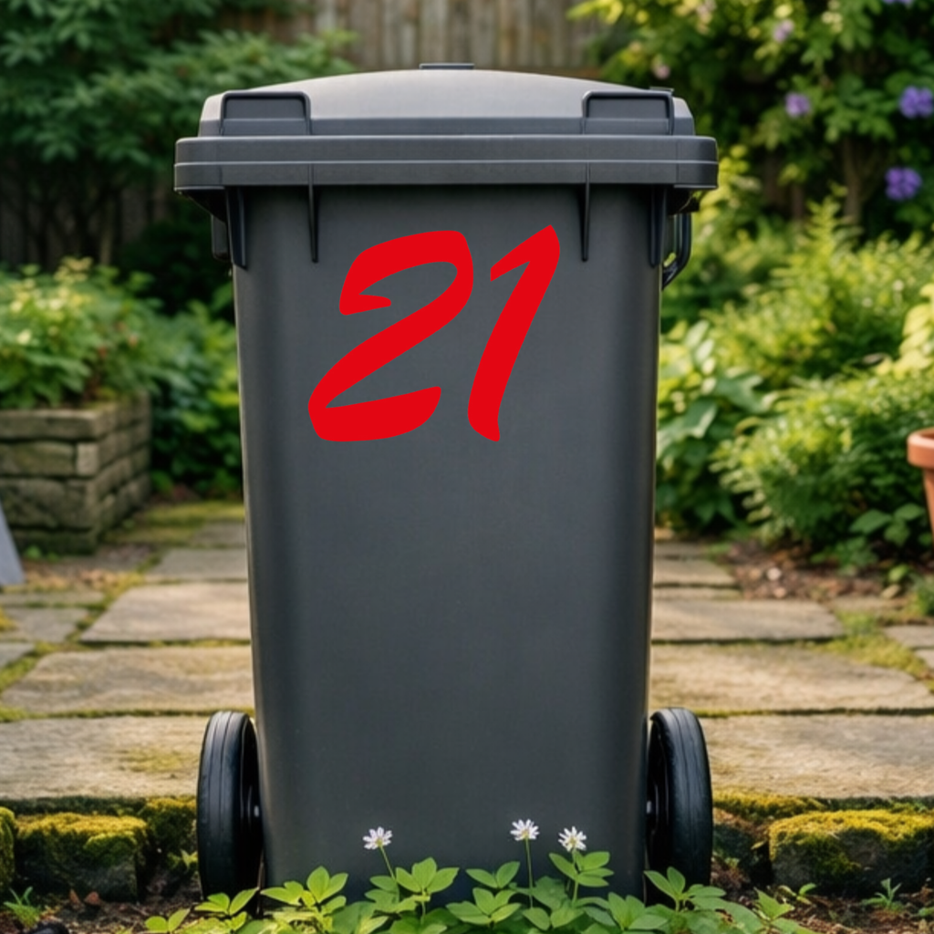 Script Wheelie Bin Number Stickers