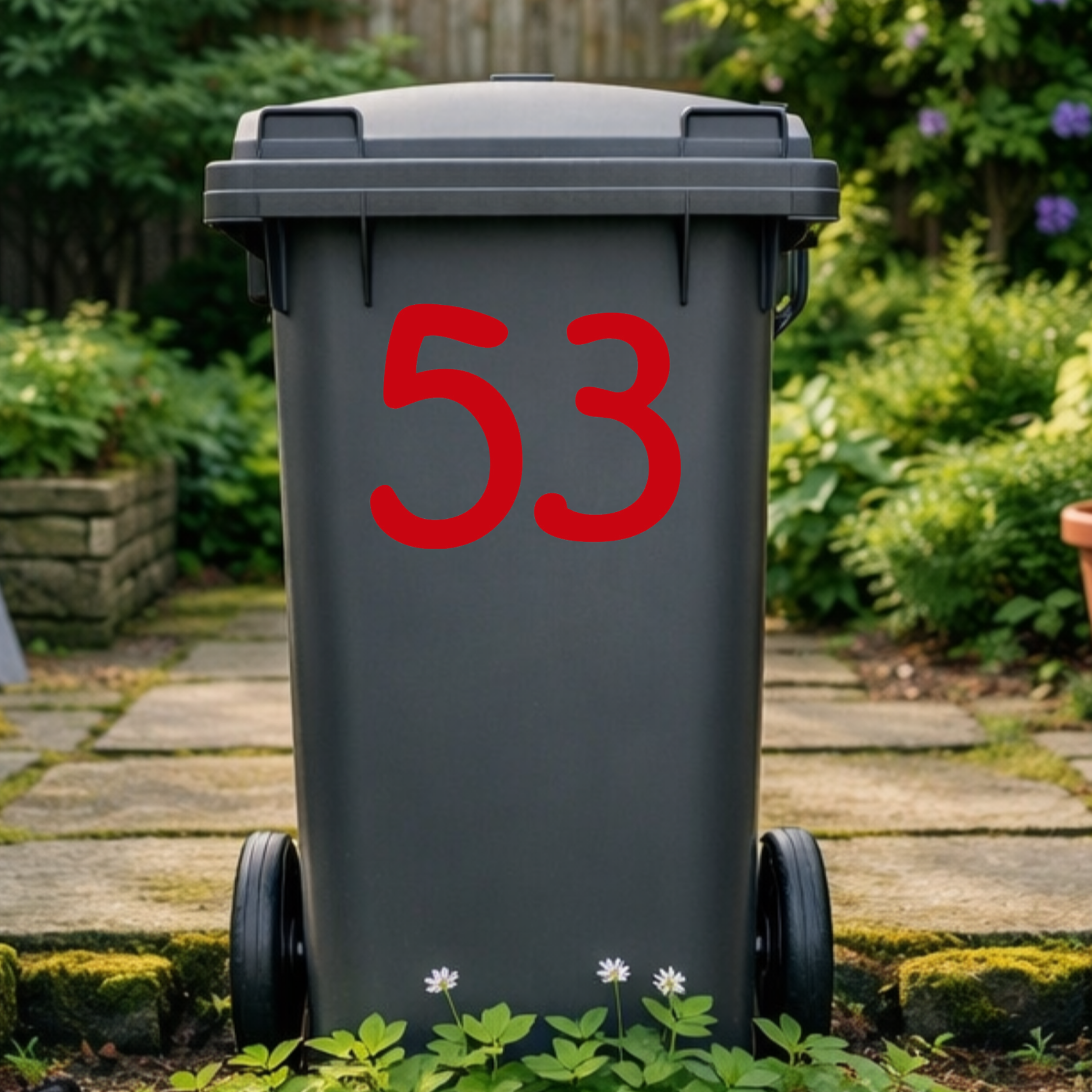 Curvy Wheelie Bin Number Stickers