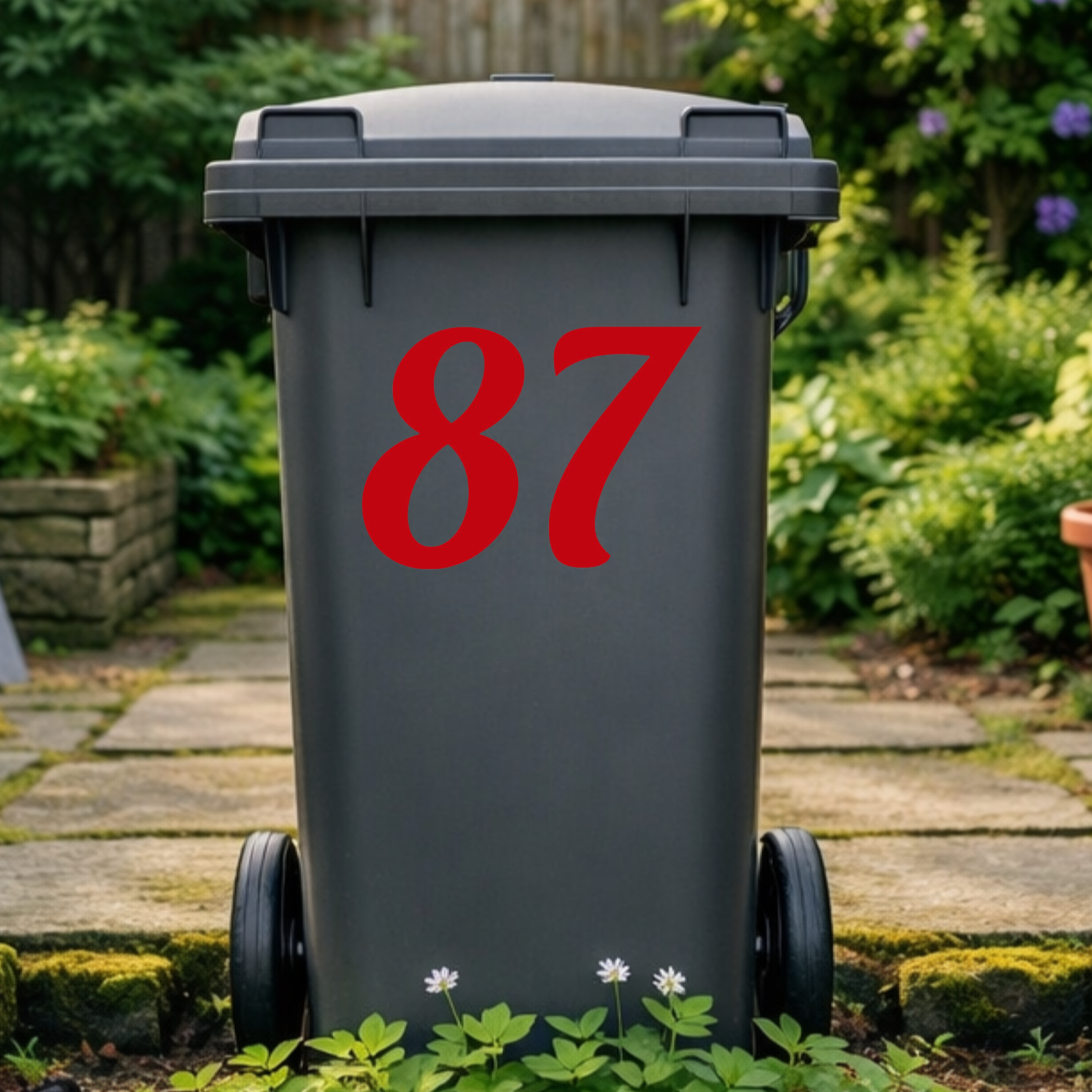 Retro Wheelie Bin Number Stickers