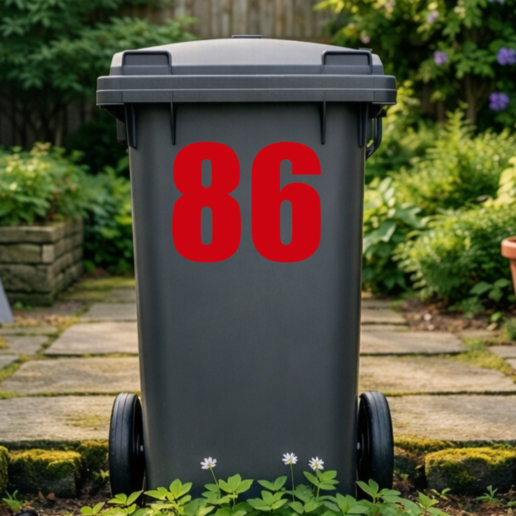 Premium Wheelie Bin Number Stickers