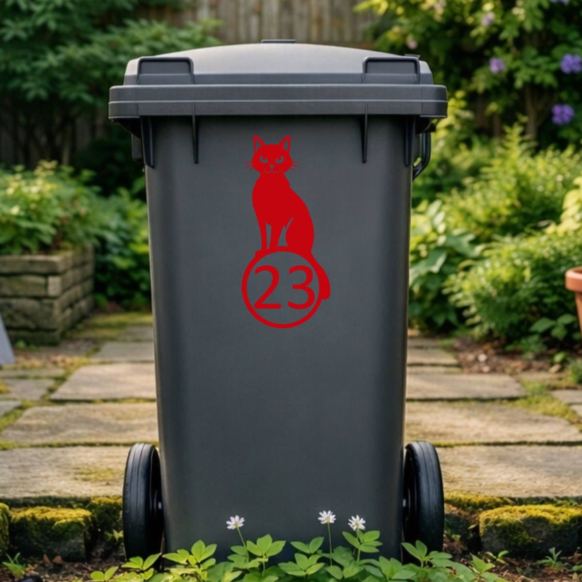 Spooky Cat Wheelie Bin Number Stickers