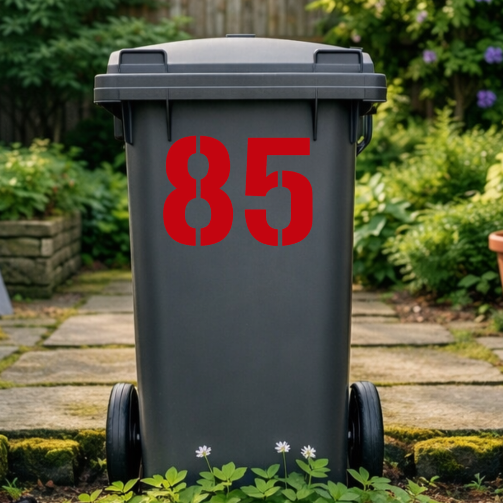 Smooth Wheelie Bin Number Stickers