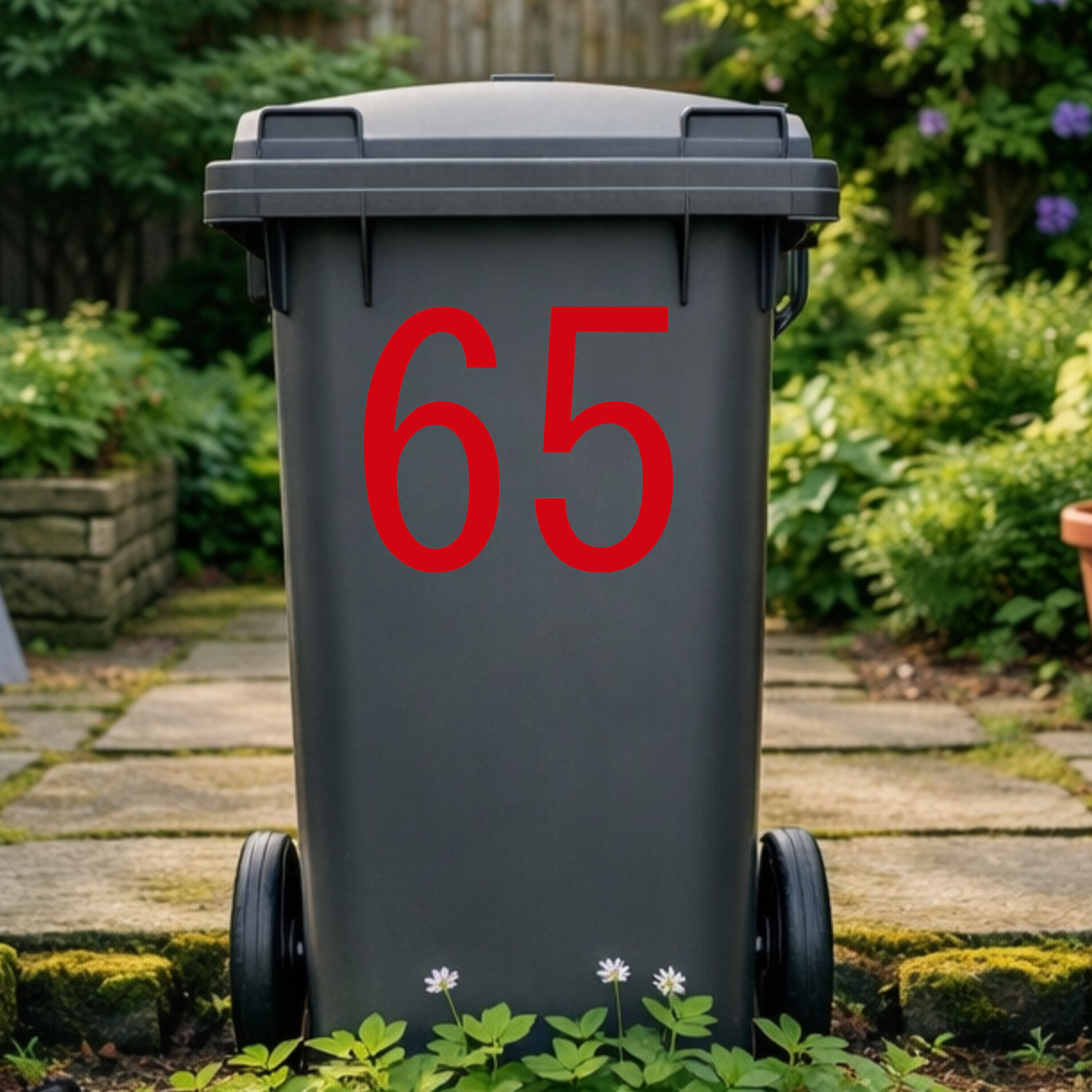 Fresh Wheelie Bin Number Stickers