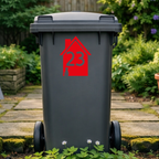 Corner Cat House Shaped Wheelie Bin Number Stickers