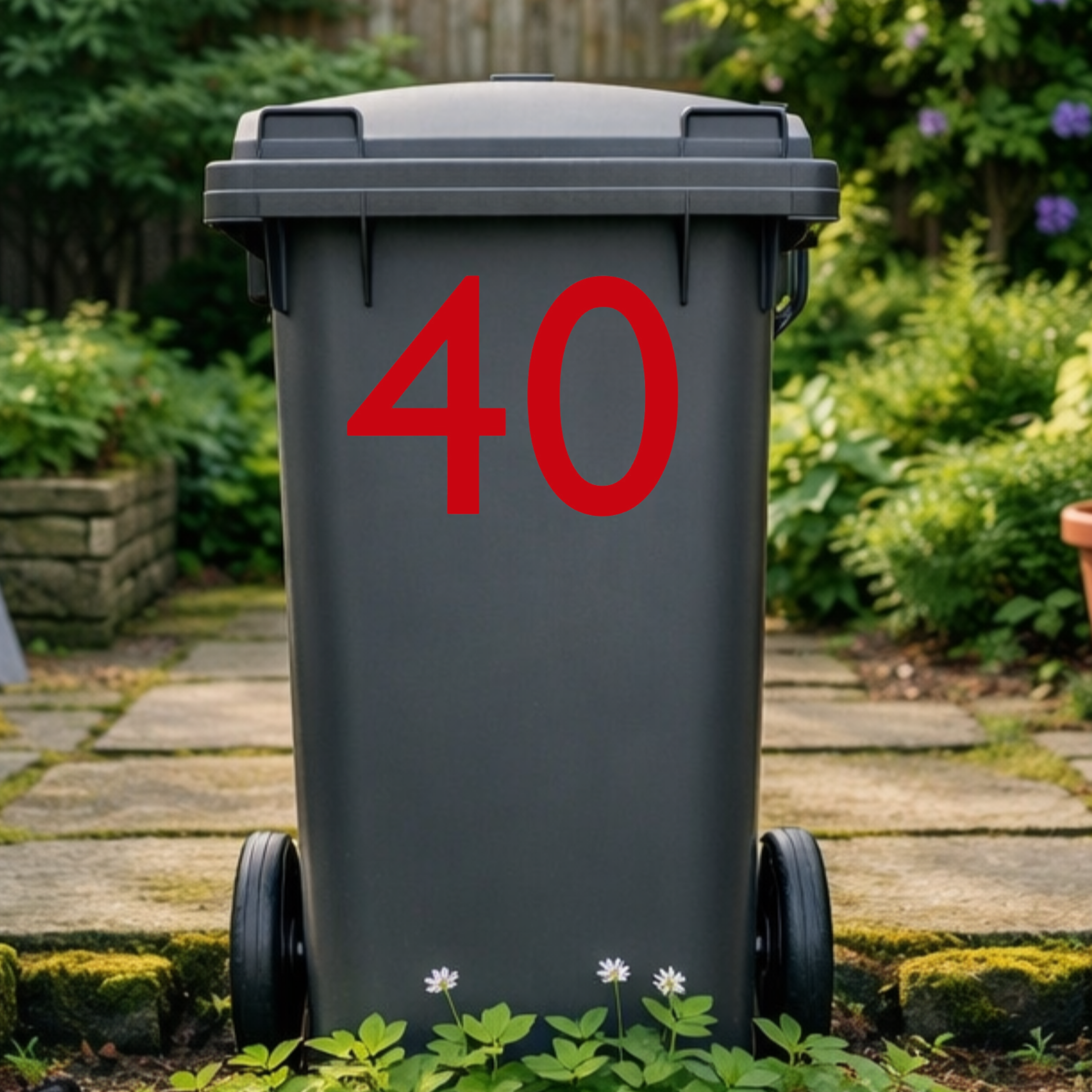 Minimal Wheelie Bin Number Stickers