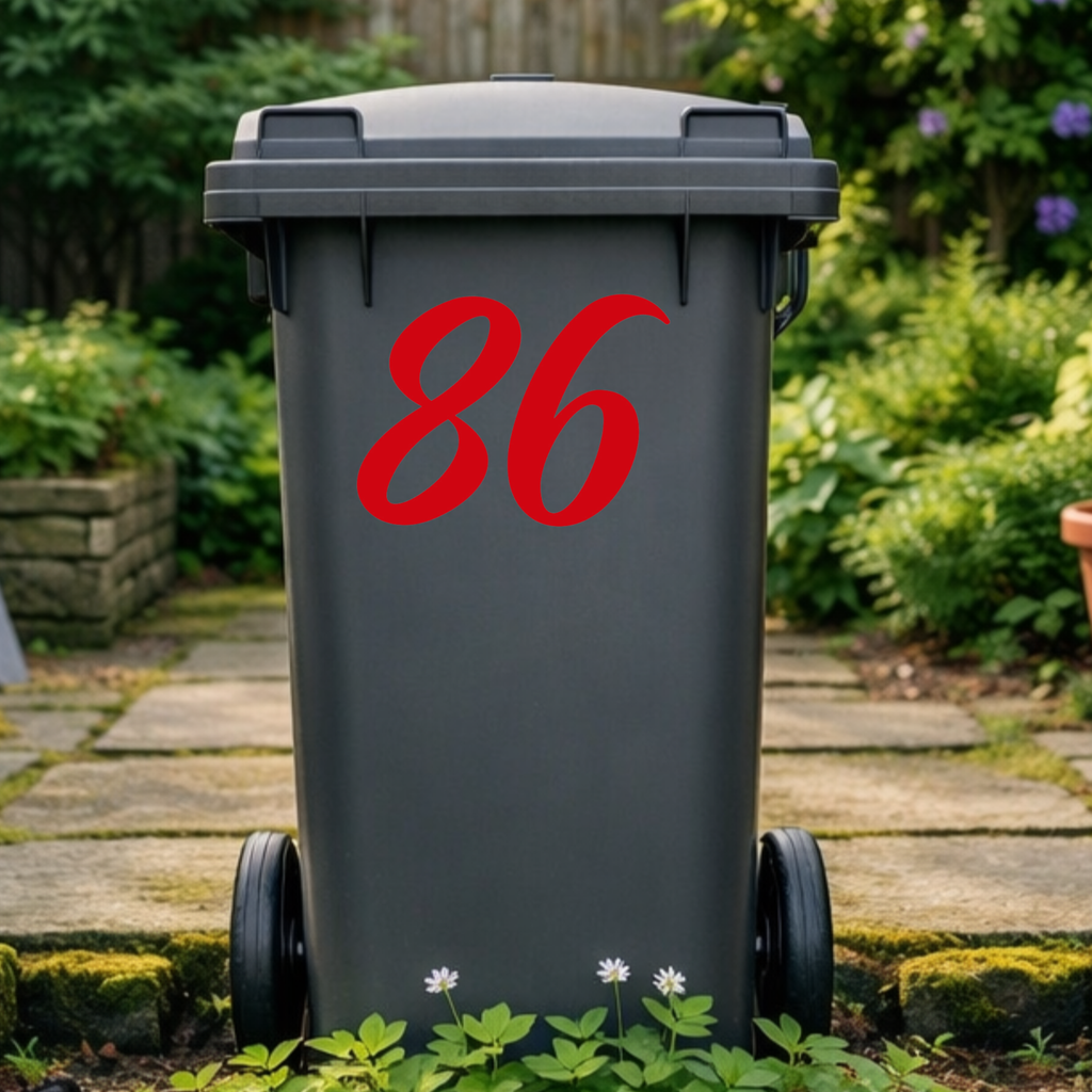 Classic Wheelie Bin Number Stickers