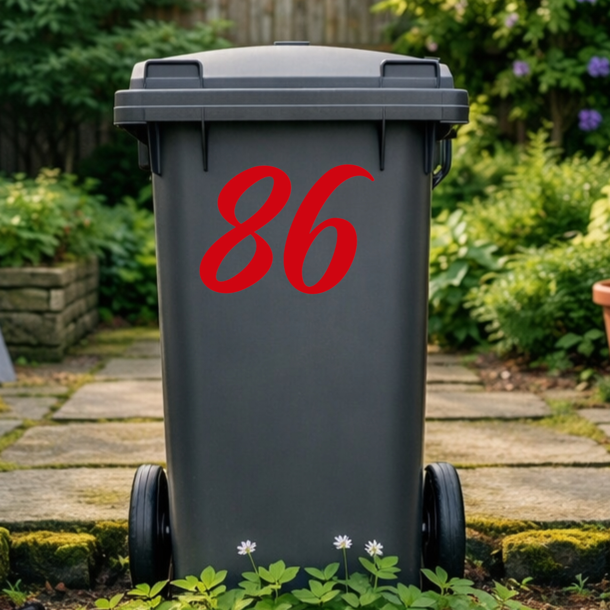 Classic Wheelie Bin Number Stickers