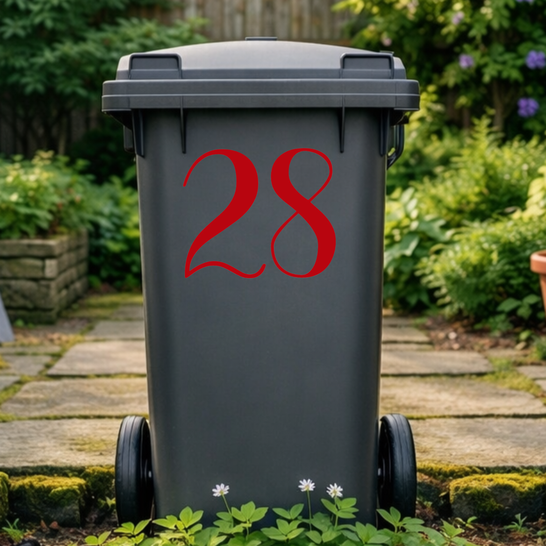 Brush Wheelie Bin Number Stickers
