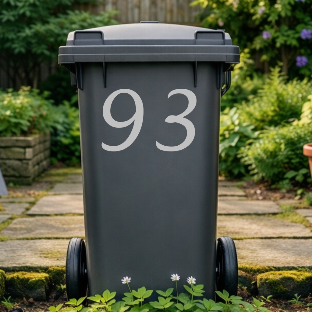 Flowing Wheelie Bin Number Stickers