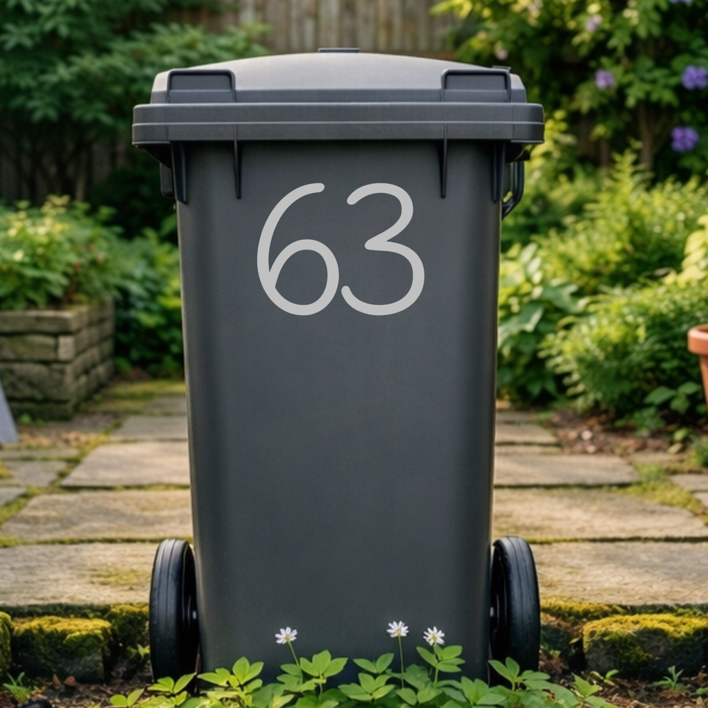 Stylish Wheelie Bin Number Stickers