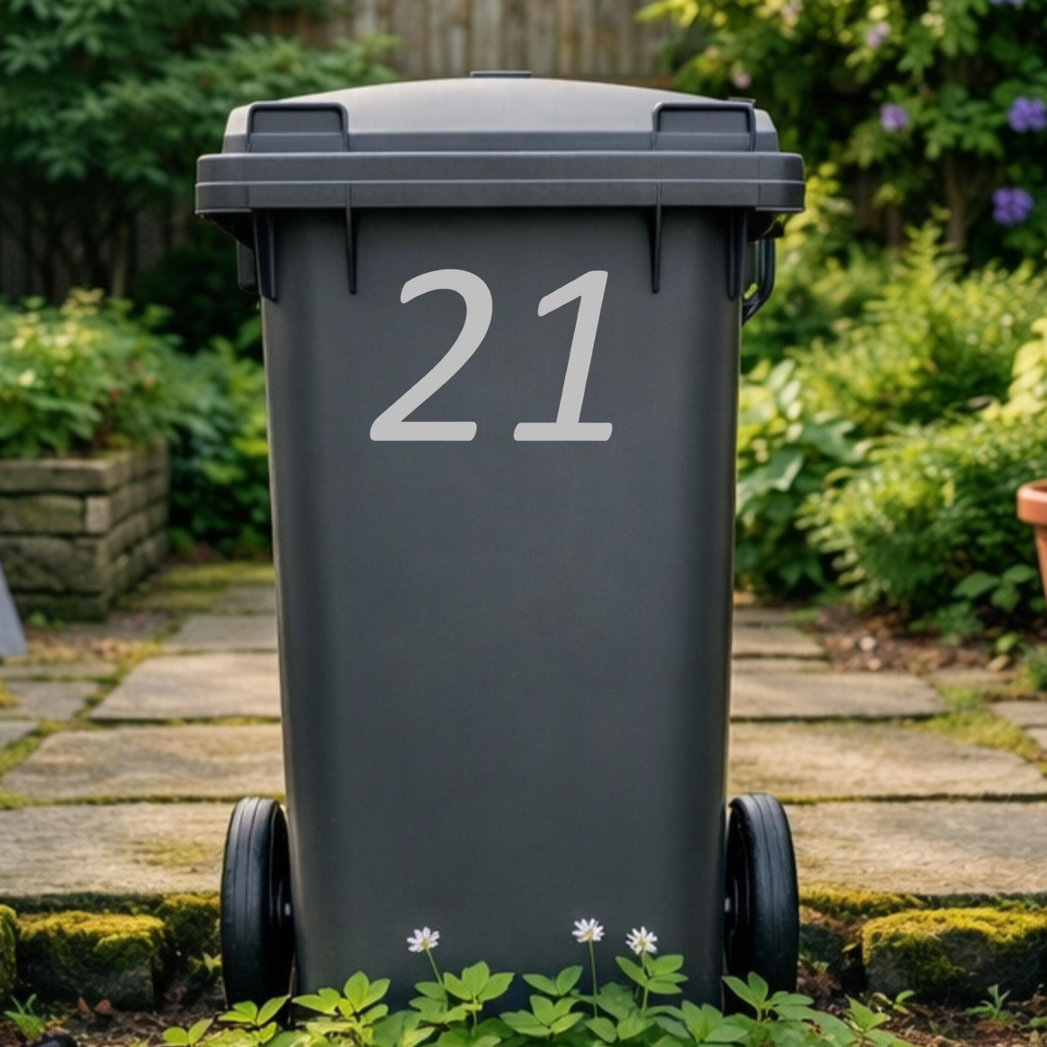 Refined Wheelie Bin Number Stickers