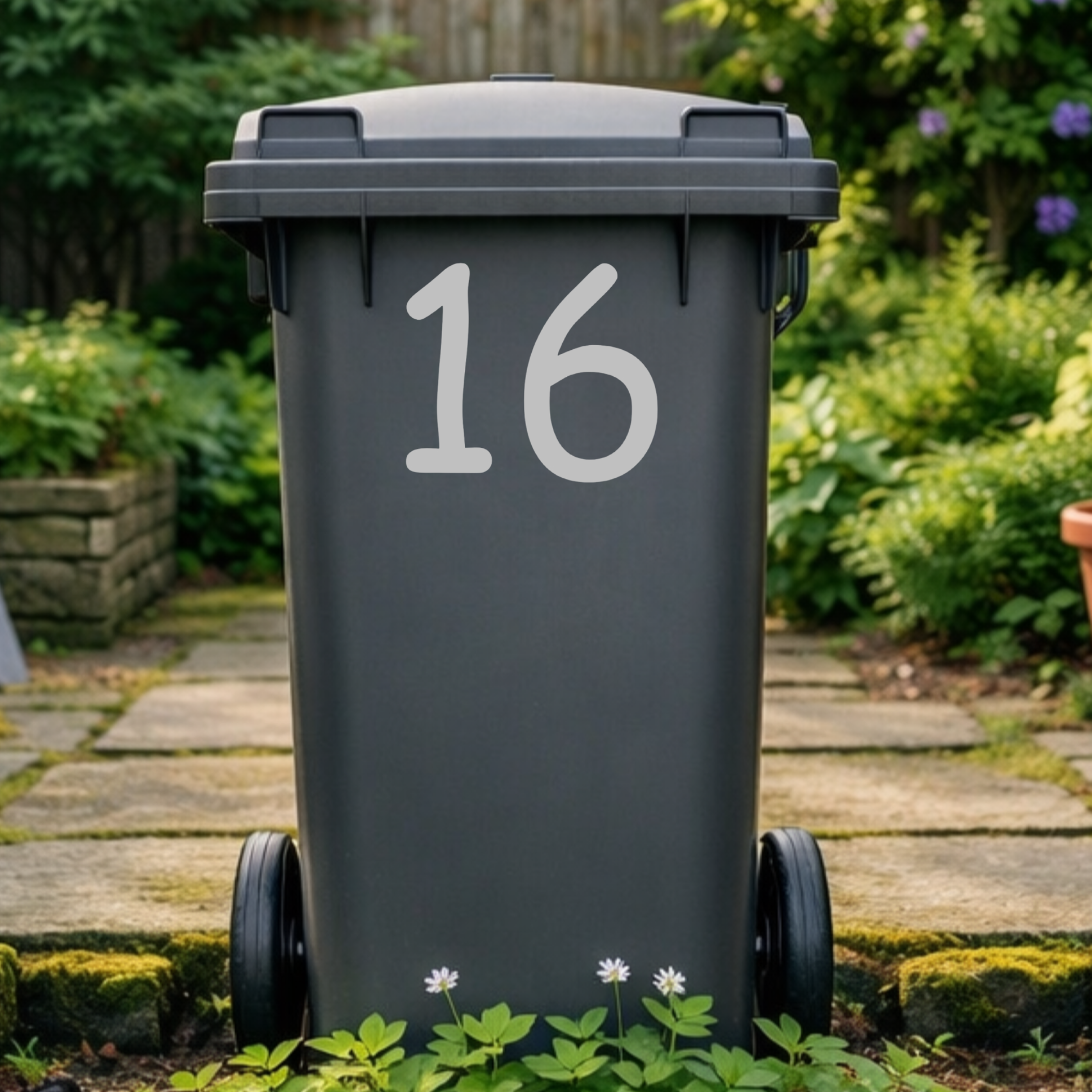 Playful Wheelie Bin Number Stickers